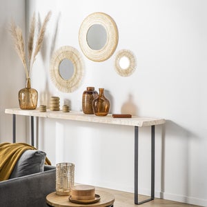 Miroir rond Bamboo naturel diam.55 cm