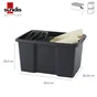 Bac de rangement empilable superposable, SUNDIS, 45 L noir