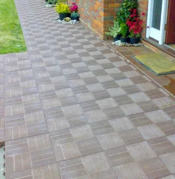 Dalle clipsable composite mixtile, anthracite, L. 41.5 x L. 41.5 cm x Ep. 45 mm