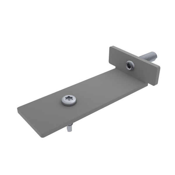 Set De 2 Connecteurs Pour Clôture Kyoto En Acier Époxy Gris, H.6 X P.1.3 Cm