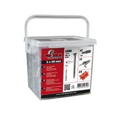 Seau De 500 Vis, 1 Foret, 1 Embout Et 4 Espaceurs, L.0.14 X L.0.12 M