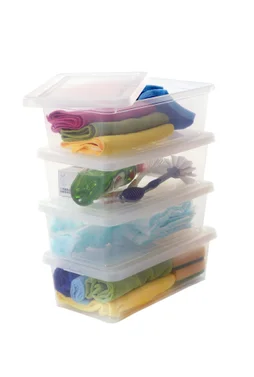  Lot De 4 Boites Iris Plastique Transparent L.19 X P.34 X H.11 Cm Cm, 5 L