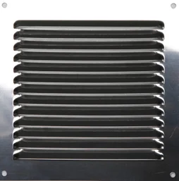 Grille d'aération acier inoxydable naturel, L.15 X L.15 Cm