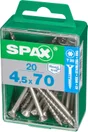 Lot De 20 Vis Inox Tête Fraisée Torx Spax, Diam.4.5 Mm X L.70 Mm