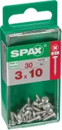 Lot De 30 Vis Acier Tête Cylindrique Bombée Spax, Diam.3 Mm X L.10 Mm