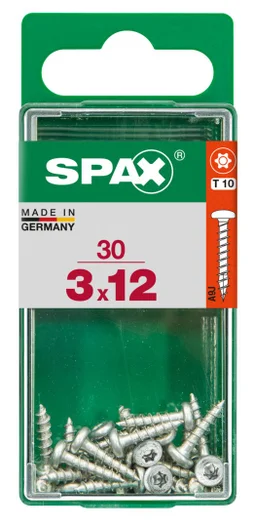 Lot De 30 Vis Acier Tête Cylindrique Bombée Spax, Diam.3 Mm X L.12 Mm