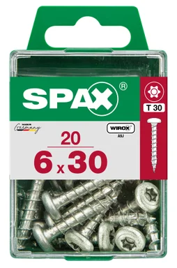 Lot De 20 Vis Acier Tête Ronde Pozidriv Spax, Diam.6 Mm X L.30 Mm