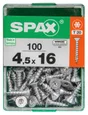 Lot De 100 Vis Acier Tête Autofraisée Plate Spax, Diam.4.5 Mm X L.16 Mm