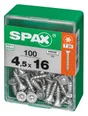 Lot De 100 Vis Acier Tête Autofraisée Plate Spax, Diam.4.5 Mm X L.16 Mm