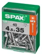 Lot De 40 Vis Acier Tête Autofraisée Plate Spax, Diam.4.5 Mm X L.35 Mm