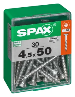 Lot De 30 Vis Acier Tête Autofraisée Plate Spax, Diam.4.5 Mm X L.50 Mm