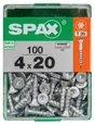 Lot De 100 Vis Acier Tête Autofraisée Plate Spax, Diam.4 Mm X L.20 Mm