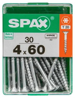 Lot De 30 Vis Acier Tête Autofraisée Plate Spax, Diam.4 Mm X L.60 Mm