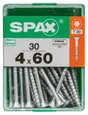 Lot De 30 Vis Acier Tête Autofraisée Plate Spax, Diam.4 Mm X L.60 Mm