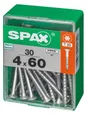 Lot De 30 Vis Acier Tête Autofraisée Plate Spax, Diam.4 Mm X L.60 Mm