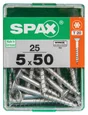 Lot De 25 Vis Acier Tête Autofraisée Plate Spax, Diam.5 Mm X L.50 Mm