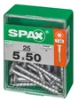 Lot De 25 Vis Acier Tête Autofraisée Plate Spax, Diam.5 Mm X L.50 Mm