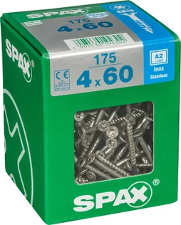 Lot De 175 Vis Inox Tête Fraisée Torx Spax, Diam.4 Mm X L.60 Mm