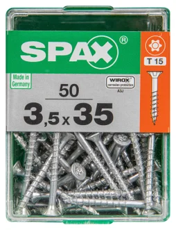 Lot De 50 Vis Acier Tête Autofraisée Plate Spax, Diam.3.5 Mm X L.35 Mm
