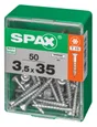 Lot De 50 Vis Acier Tête Autofraisée Plate Spax, Diam.3.5 Mm X L.35 Mm