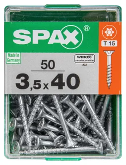 Lot De 50 Vis Acier Tête Autofraisée Plate Spax, Diam.3.5 Mm X L.40 Mm