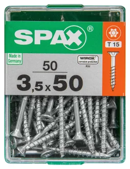 Lot De 50 Vis Acier Tête Autofraisée Plate Spax, Diam.3.5 Mm X L.50 Mm