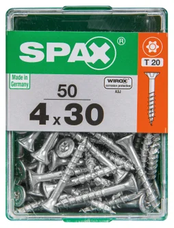 Lot De 50 Vis Acier Tête Autofraisée Plate Spax, Diam.4 Mm X L.30 Mm