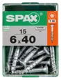 Lot De 15 Vis Acier Tête Autofraisée Plate Spax, Diam.6 Mm X L.40 Mm