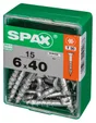 Lot De 15 Vis Acier Tête Autofraisée Plate Spax, Diam.6 Mm X L.40 Mm