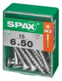 Lot De 15 Vis Acier Tête Autofraisée Plate Spax, Diam.6 Mm X L.50 Mm