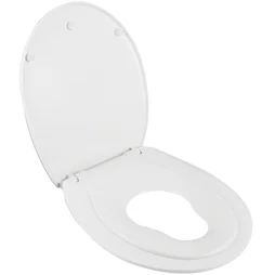 Abattant déclipsable avec frein de chute plastique thermosouple Family blanc-bla