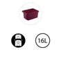 Bac de rangement empilable superposable de 16 L, rose