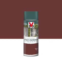 Peinture Aérosol Extérieur Multi-Matériaux V33, Rouge Basque Satiné, 0.4 L