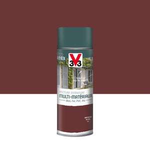 Peinture Aérosol Extérieur Multi-Matériaux V33, Rouge Basque Satiné, 0.4 L