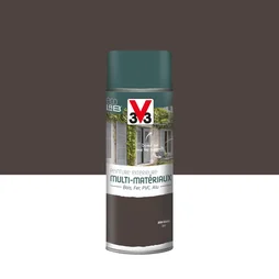 Peinture Aérosol Extérieur Multi-Matériaux V33, Brun Havane Satiné, 0.4 L