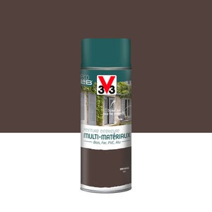 Peinture Aérosol Extérieur Multi-Matériaux V33, Brun Havane Satiné, 0.4 L