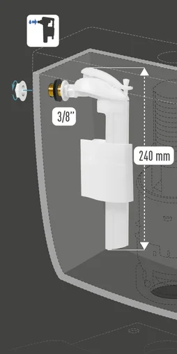 Robinet flotteur compact alimentation latérale plastique, EQUATION