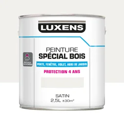 Peinture Bois Extérieur / Intérieur Luxens, Blanc Satiné 2.5 L