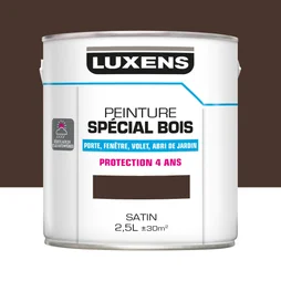 Peinture Bois Extérieur / Intérieur Luxens, Marron Satiné 2.5 L
