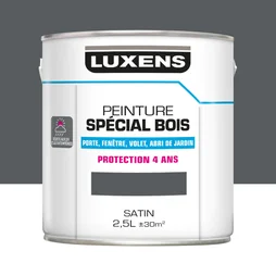 Peinture Bois Extérieur / Intérieur Gris Basalte Satin Luxens 2.5 L