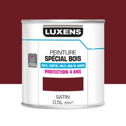 Peinture Bois Extérieur / Intérieur Luxens, Rouge Basque Satiné 0.5 L