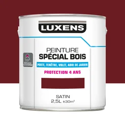 Peinture Bois Extérieur / Intérieur Rouge Basque Satin Luxens 2.5 L