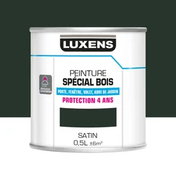 Peinture Bois Extérieur / Intérieur Luxens, Vert Sapin Satiné 0.5 L