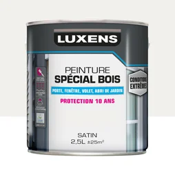 Peinture Bois Extérieur / Intérieur Satin Blanc Luxens 2.5 L