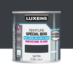 Peinture Bois Extérieur Conditions Extrêmes Luxens, Gris Anthracite Satiné 0.5 L