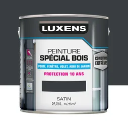 Peinture Bois Extérieur / Intérieur Satin Gris Anthracite Luxens 2.5 L