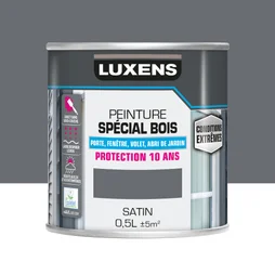 Peinture Bois Extérieur Conditions Extrêmes Luxens, Granit 2 Satiné 0.5 L