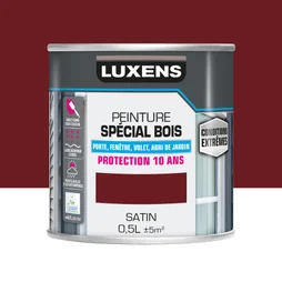 Peinture Bois Extérieur Conditions Extrêmes Luxens, Rouge Basque Satiné 0.5 L