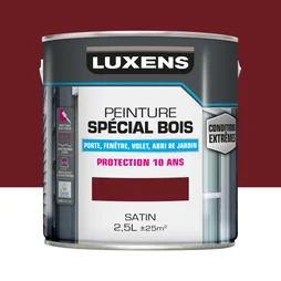 Peinture Bois Extérieur / Intérieur Satin Rouge Basque Luxens 2.5 L