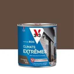 Peinture Bois Extérieur Climats Extrêmes® V33, Brun Normand Satiné 0.5 L